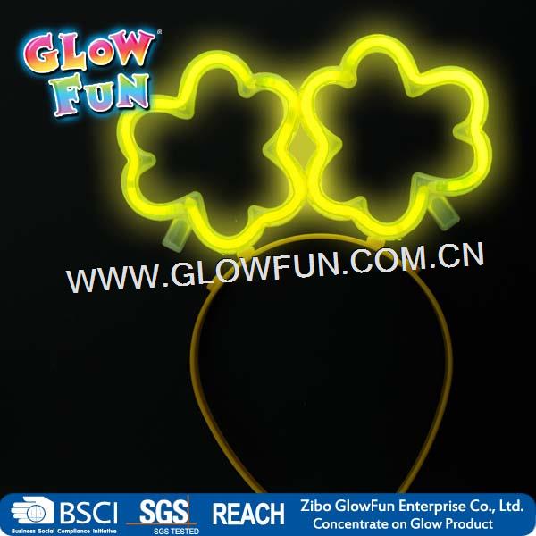 Flower Glow Stick Headwear, Glow Shemrock Shaped Hairpin